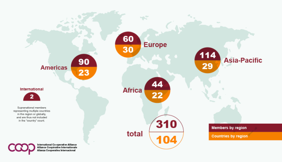 ICA Members map