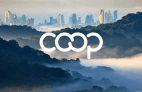 Coop marque across city skyline